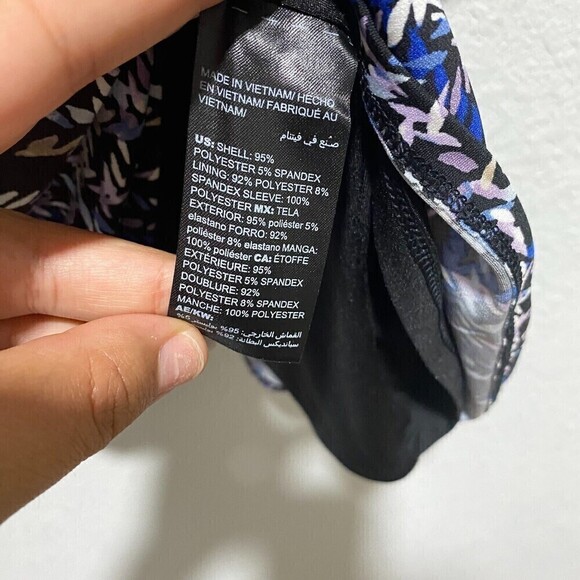 NWT White House Black Market Long Sleeve Blouson Dress Amble Plaid Black Small - Picture 12 of 15